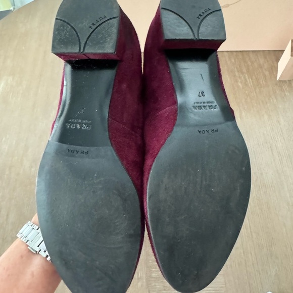 Prada Tall Suede Boot Wine Sz 37 - Picture 8 of 14